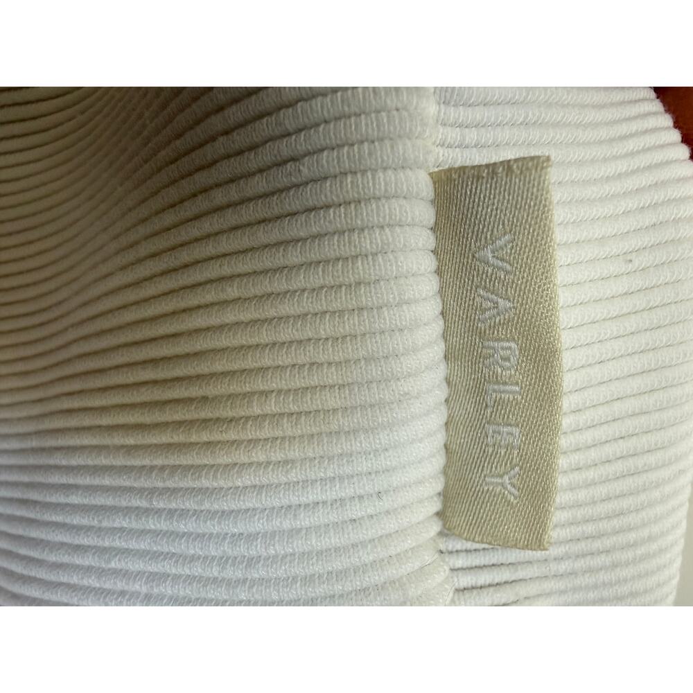 Varley Milton Sweatshirt Cream Ribbed Cowl Neck Side Zip Oversized Large - Picture 5 of 10